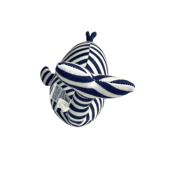 LITTLE JELLYCAT Walter the Whale Rattle Plush Toy Blue White Stripe Stuffed Anim - Picture 8 of 11